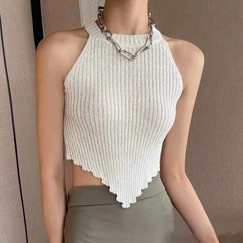 Áo Hai Dây Dệt Kim Thời Trang Hàn Quốc Gợi Cảm Cho Nữ