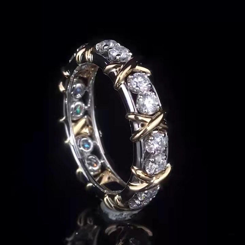 Nhẫn Mạ Vàng Đính Đá Zircon Sang Trọng Thời Trang