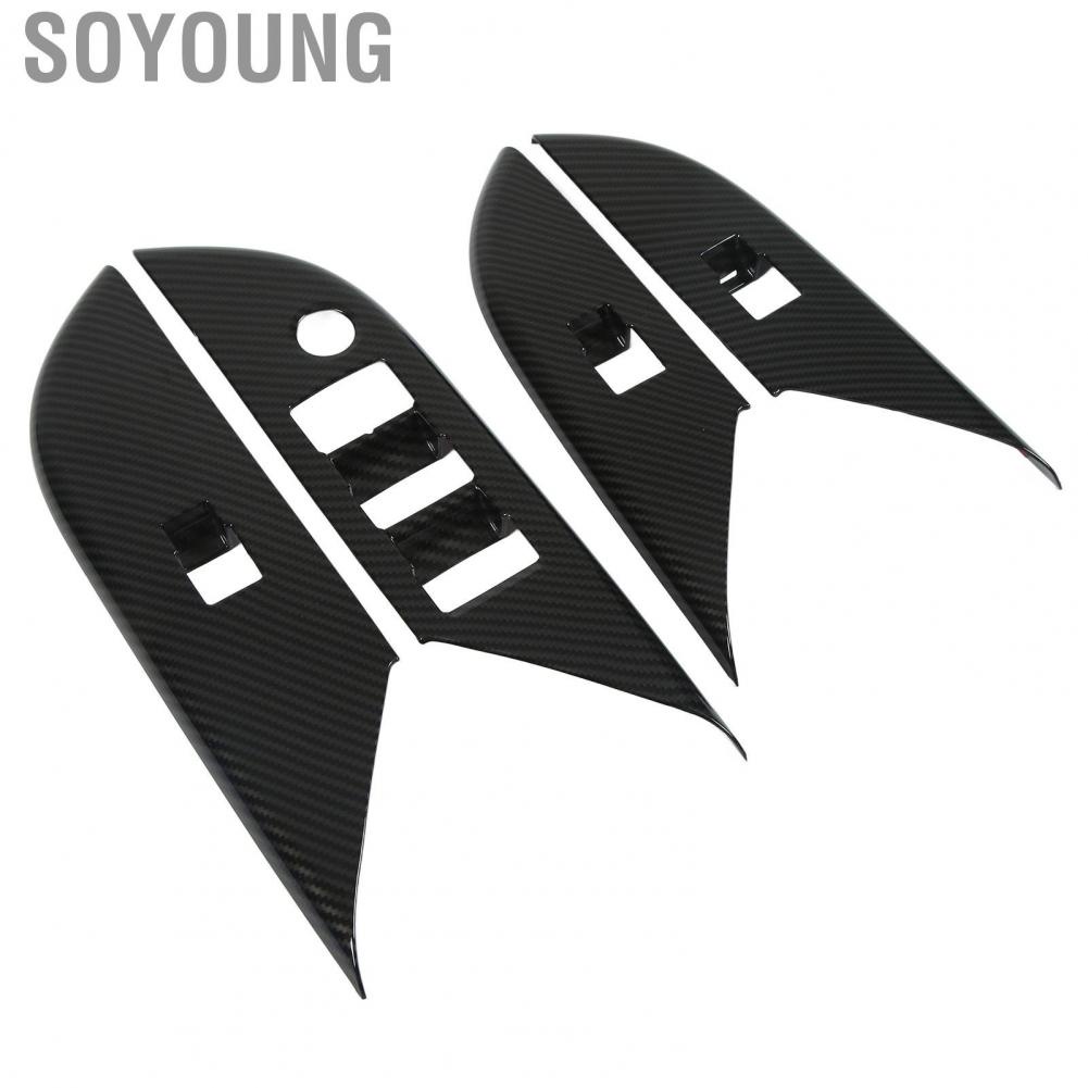 Soyoung Door Window Control Panel Cover  Clear Texture Wear Resistance Lifter Switch Carbon Fiber Style for Car