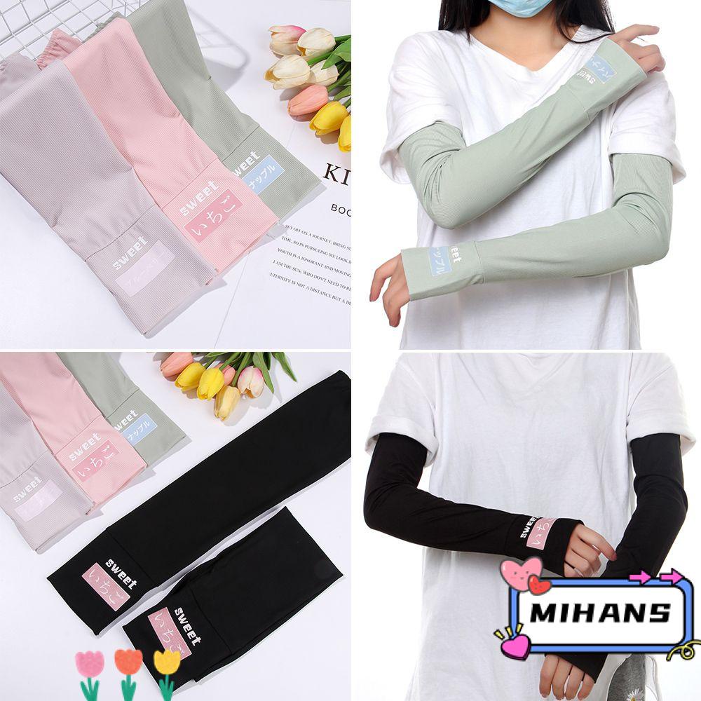 Set 2 Găng Tay Chống Nắng Bằng Lụa Lạnh Mỏng Thoáng Khí Bảo Vệ Cánh Tay Chống Tia UV
