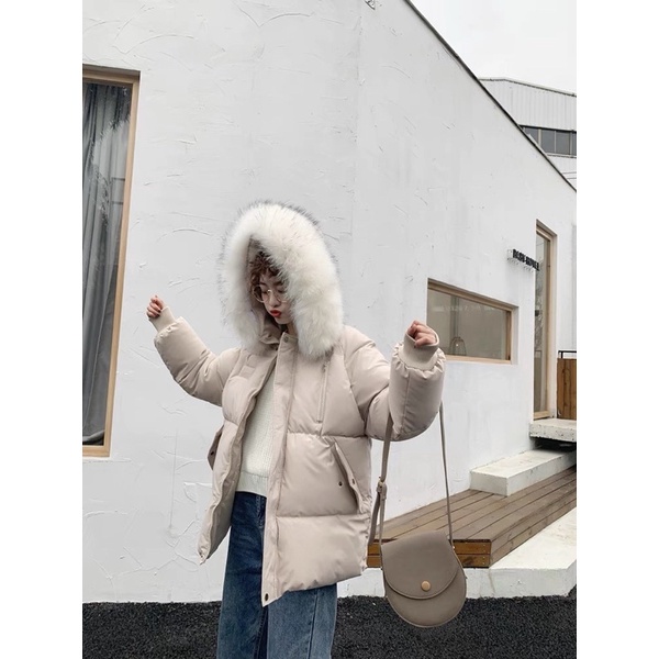 [Hàng Quảng Châu]SP347 Áo phao dáng lỡ có mũ cao cấp