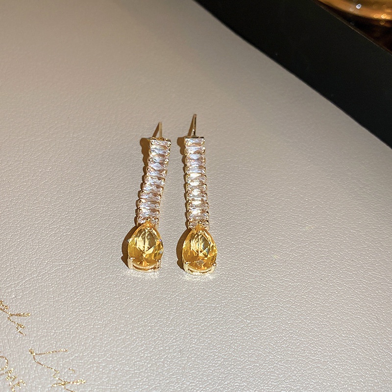 Vòng cổ Mặt Hình Giọt Nước Đính Đá Zircon Phong Cách Hàn Quốc Mới