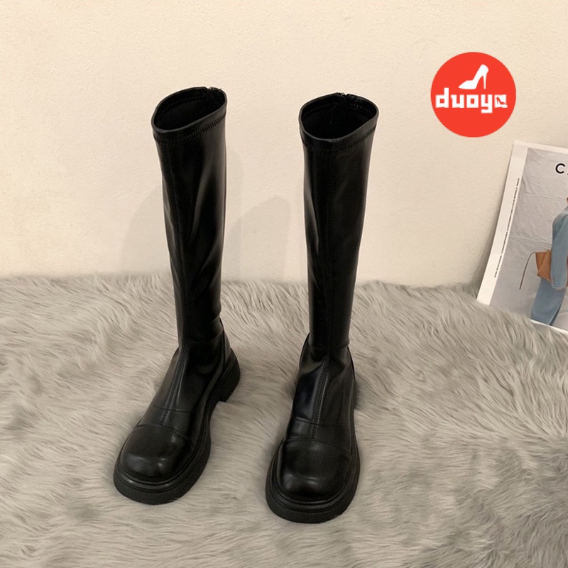 Duoya Factory Thẳng ~ [Hàng Có Sẵn] Giày Bốt Martin Mỏng Đế Dày Ngắn Màu Nâu Phong Cách Pháp Mùa Xuân Thu Cho Nữ Miễn Phí Vận Chuyển