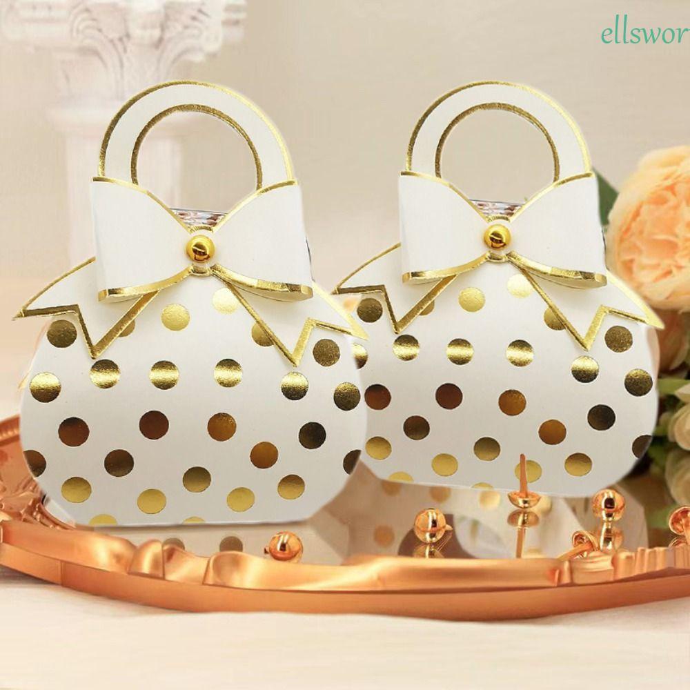 Hộp Đựng Kẹo Cưới Cao Cấp Đính Nơ Xinh Xắn