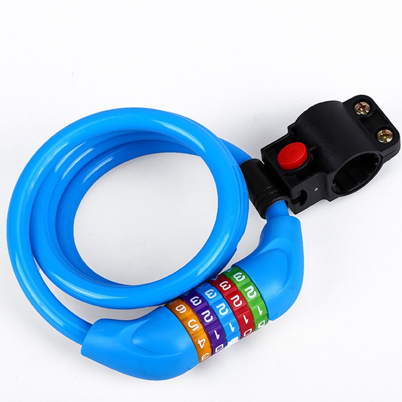 Khóa Vòng Thép Năm Số Chống Trộm Nhiều Màu Sắc Dành Cho Xe Đạp Leo Núi