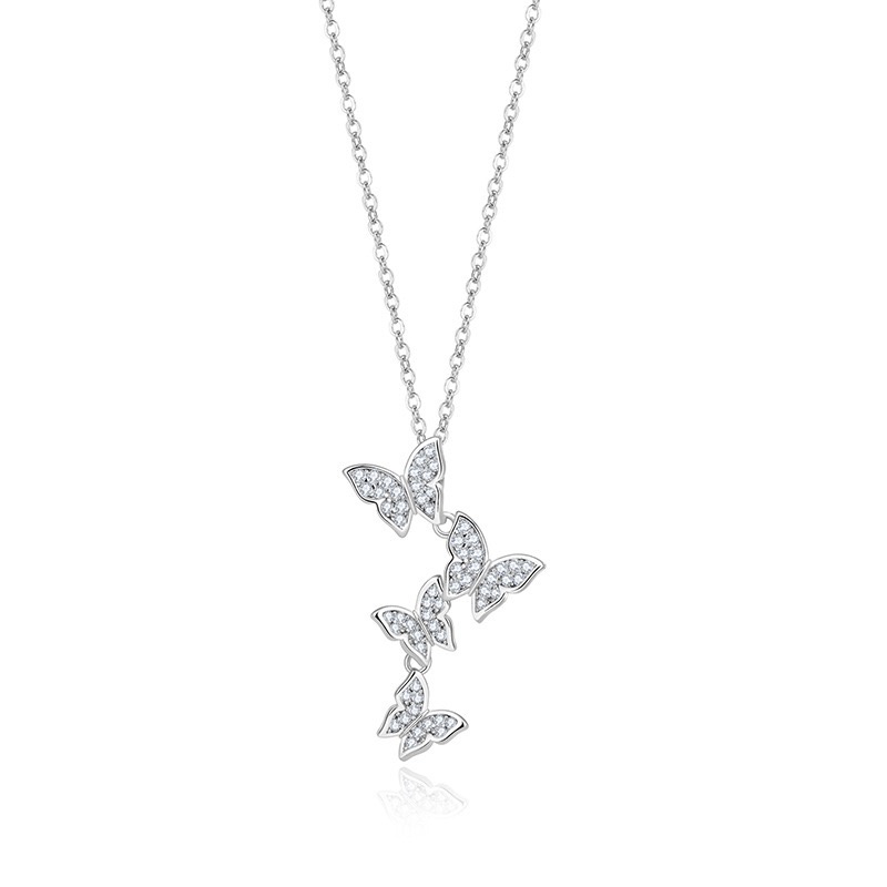 Vòng cổ Mặt Hình Bướm Đính Đá Zircon Ngọt Ngào Cho Nữ
