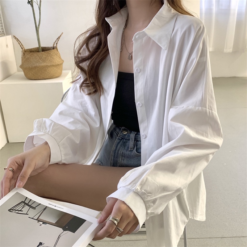 Áo Sơ Mi Nữ Tay Dài Cổ Polo Rộng Chống Nắng Mùa Hè Mới