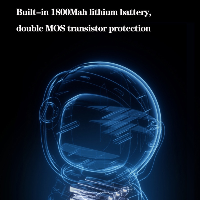 Loa Bluetooth 5.1 Không Dây Tích Hợp Đồng Hồ Báo Thức FM / Đọc Thẻ TF Hình Phi Hành Gia Dễ Thương