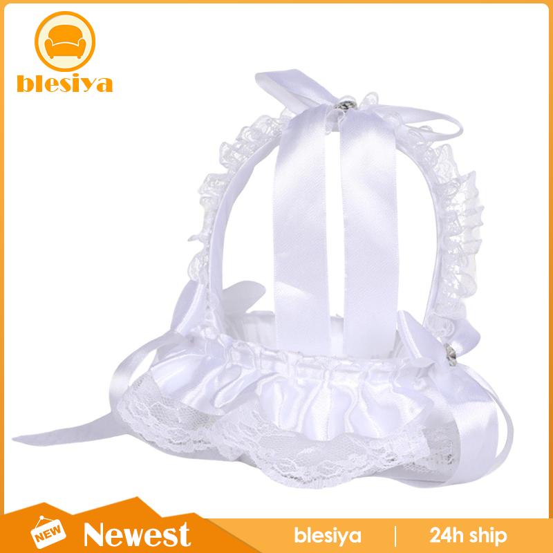 Giỏ Hoa Ren Trắng Để Bàn Trang Trí Tiệc Cưới / Đính Hôn
