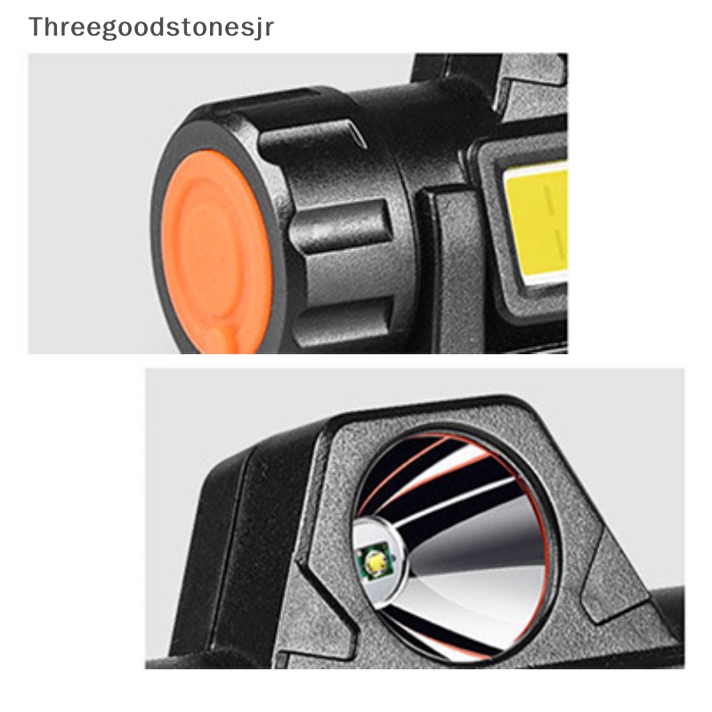 Đèn Pha XPE + COB USB Mini Đeo Đầu Chống Thấm Nước Có Nam Châm JR