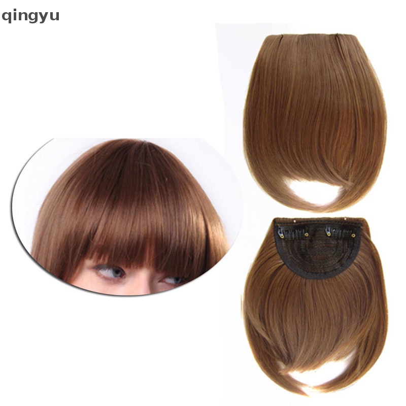 Qingyu Tóc Mái Giả Ngắn Mái Ngang Bằng Sợi Tổng Hợp