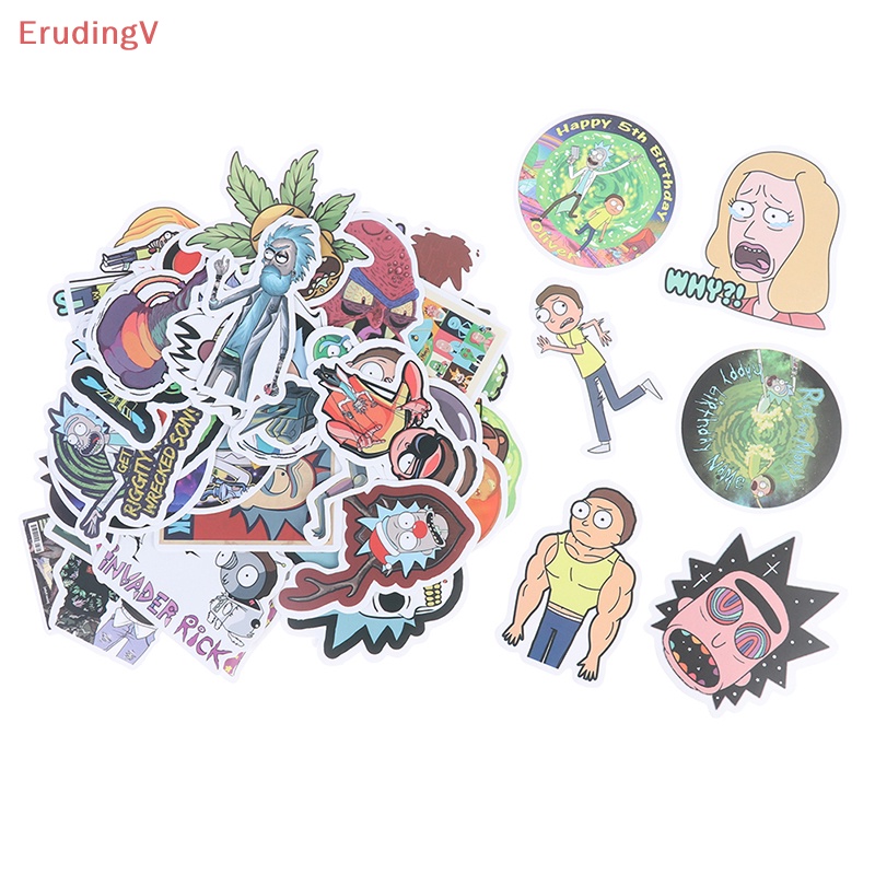 Bộ 50 Miếng Dán Hình Rick Và Morty Trang Trí Nhà Cửa / Tủ Lạnh / Xe Hơi DIY