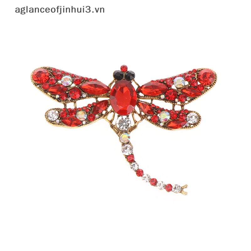 1 Trâm Cài Áo Hình Chuồn Chuồn Đính Pha Lê Thời Trang