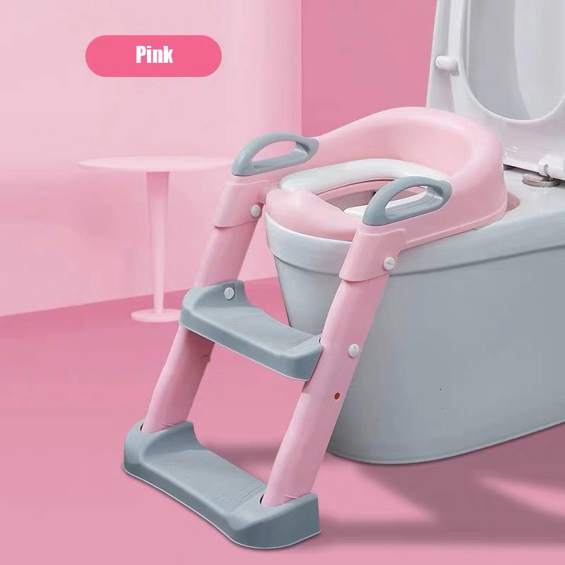 Ghế Tập Ngồi Toilet An Toàn Có Thang Gấp Gọn Cho Bé Sơ Sinh