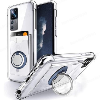 Ốp Điện Thoại Mềm Trong Suốt Có Ngăn Đựng Thẻ Cho Xiaomi 12T Pro 12 Lite 12X 12S 11T Pro Poco C40 X3 GT M3 Pro X3 NFC