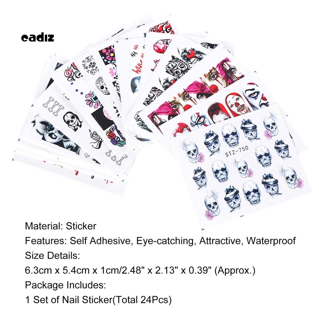 1 Bộ Miếng Dán Móng Tay Chủ Đề Halloween Dễ Sử Dụng