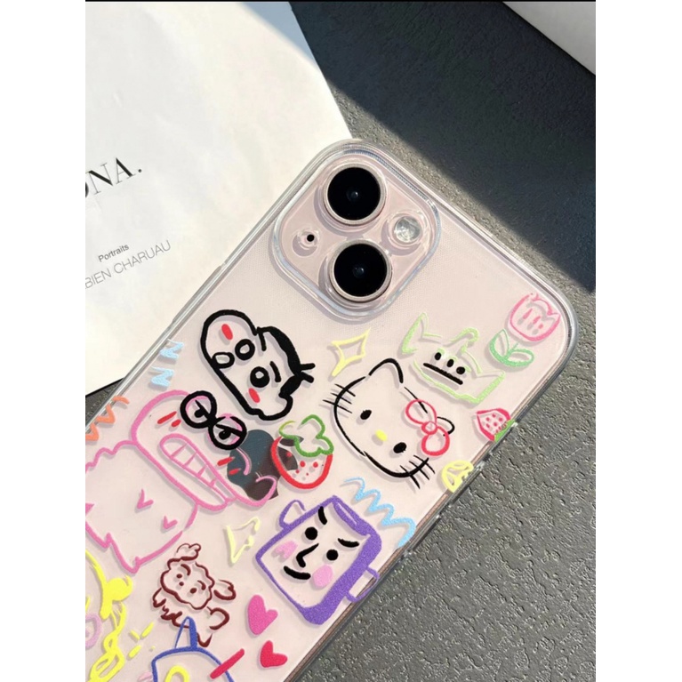 ✅Ốp Điện Thoại Dẻo Trong Suốt Chống Sốc In Họa Tiết Graffiti Cho Iphone xsmax12 xr138 / Soft / iPhone14Pro 7 TY4O 12
