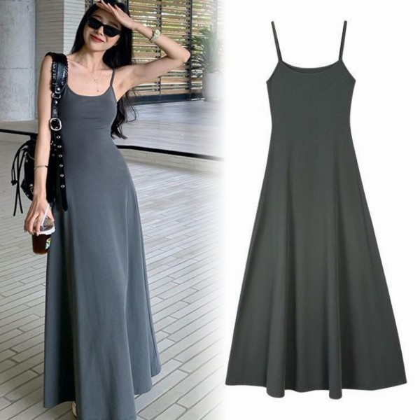 Cozok Đầm Dài Không Tay Dáng Ôm Màu Trơn Gợi Cảm Dành Cho Nữ