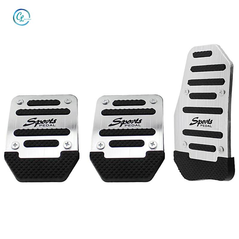 Bộ 3 Vỏ Bọc Bàn Đạp Phanh Ga Bằng Hợp Kim Nhôm Chống Trượt Màu Đỏ Tiện Dụng Cho Xe Hơi