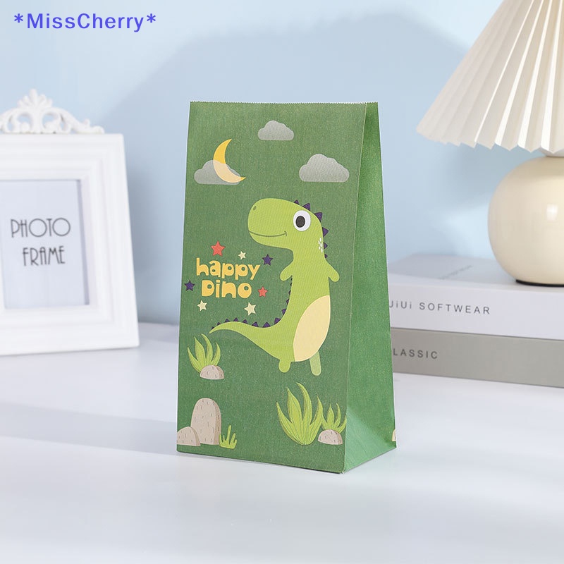 Bộ 10 Túi Giấy Đựng Bánh Kẹo Hình Khủng Long Hoạt Hình Mới