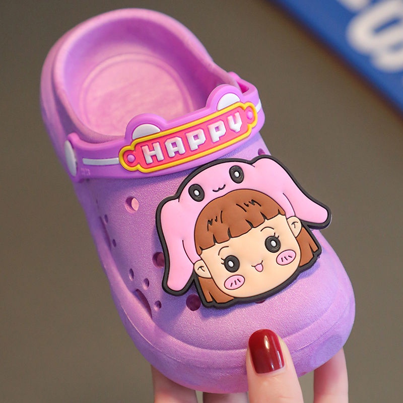 Dép Sandal Croc 2023 Đế Bằng Trọng Lượng Nhẹ Có Lỗ Dành Cho Bé Gái Đi Biển Ngoài Trời