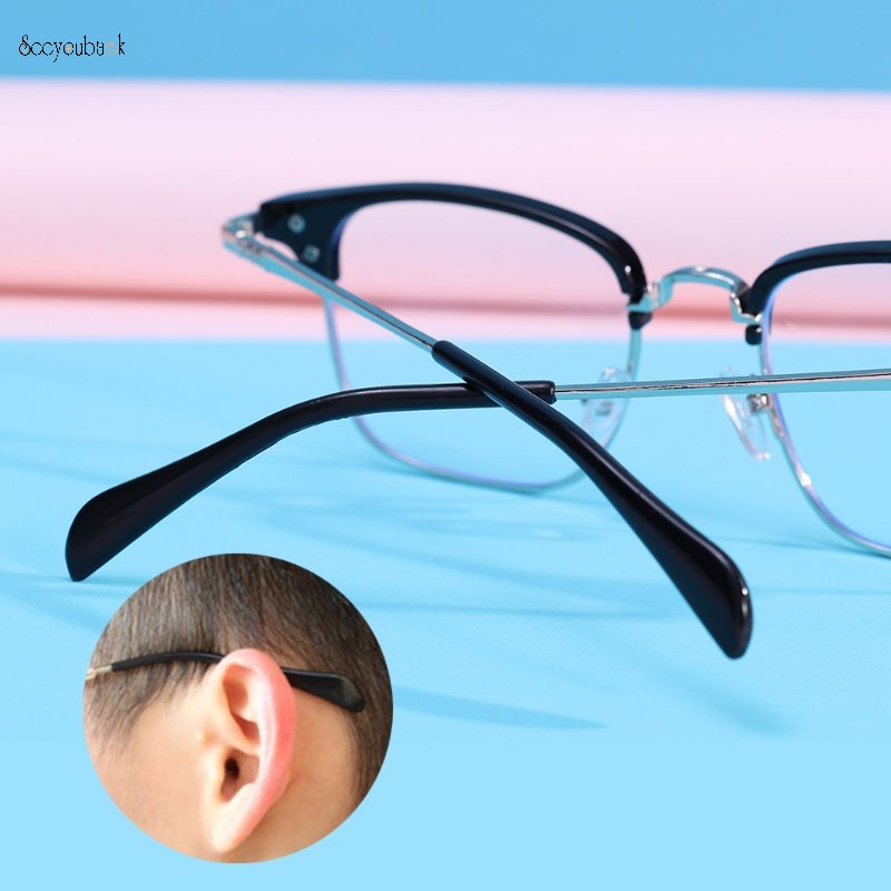 1 Cặp Vỏ Bọc Mắt Kính Bằng Kim Loại Mỏng Mềm Mại Thoải Mái Chống Trượt