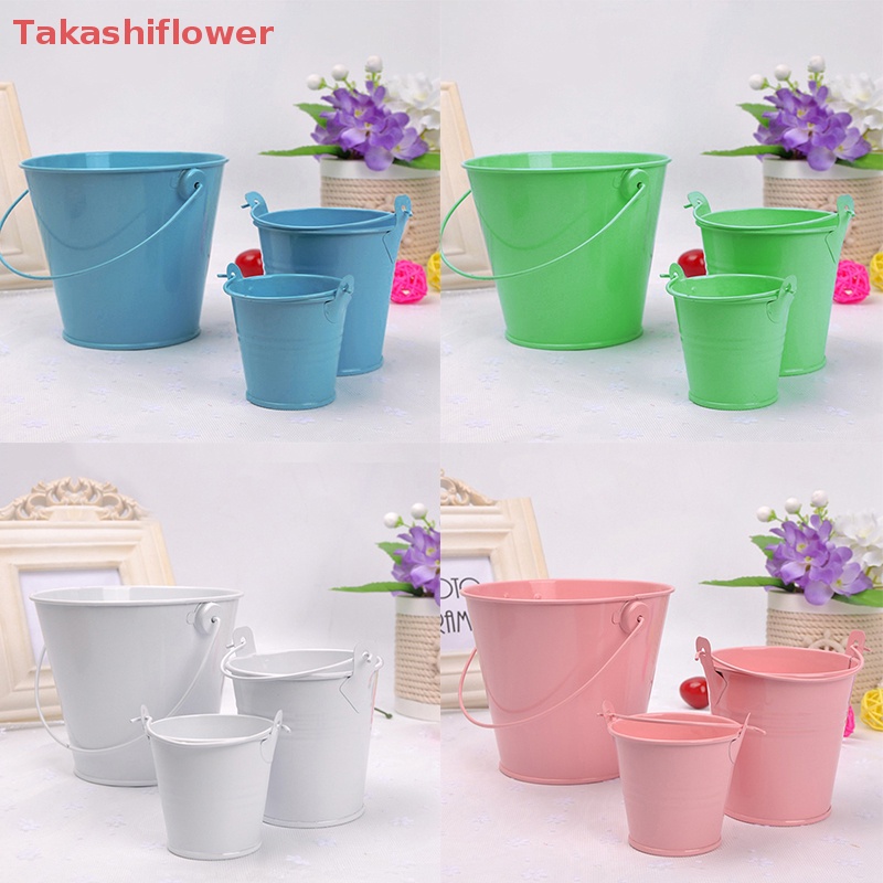 Xô Kim Loại Mini Đựng Kẹo / Bánh Quy Nhiều Màu Trang Trí Tiệc Cưới DIY