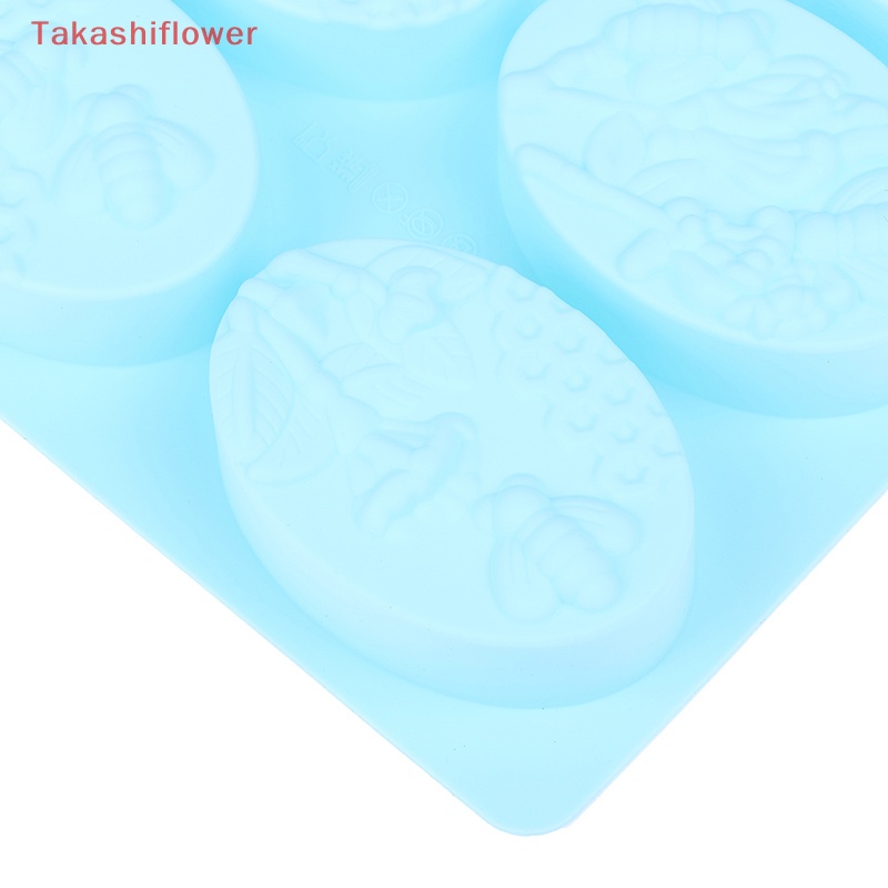 1 Khuôn Làm Bánh / Xà Phòng 6 Ô Hình Con Ong Bằng Silicone