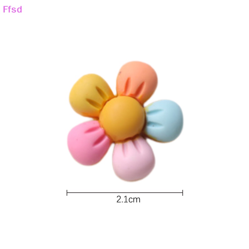 {Ffsd} Set 10 Kẹp Tóc Hình Hoa Năm Cánh Bằng Nhựa Resin Màu Đục Thủ Công DIY Bán Chạy *