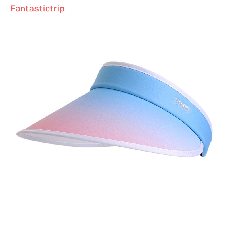Mũ Chống Nắng Vành Rộng Hở Chóp Màu Gradient Chống Tia UV Có Thể Điều Chỉnh Kích Cỡ Thời Trang Mùa Hè Cho Nữ