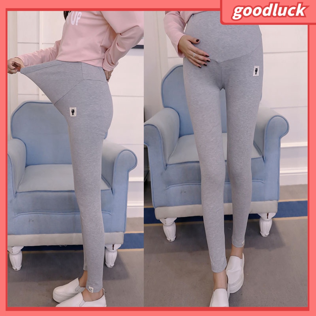 [ULK] Quần Legging Lưng Cao Ngang Mắt Cá Chân In Hình Mèo Có Thể Điều Chỉnh Cho Phụ Nữ Mang Thai