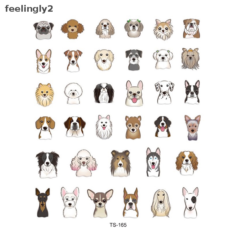 Miếng Dán Dập Nổi Họa Tiết Chó Mèo 5D Trang Trí Móng Tay