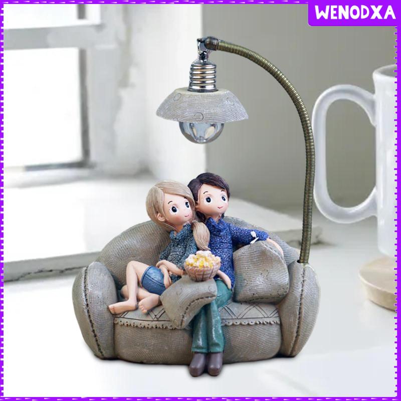 Đèn Ngủ Để Bàn Mini Bằng Nhựa Resin Hình Cặp Đôi Sáng Tạo Trang Trí Phòng Khách / Phòng Ngủ / Văn Phòng