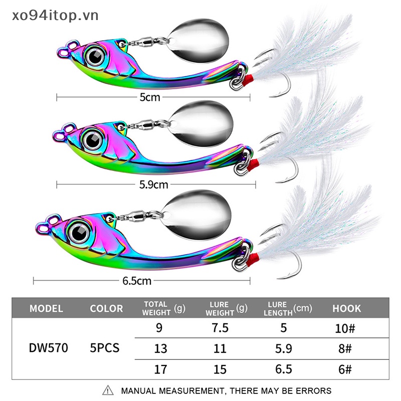 Mồi Câu Cá Giả Bằng Kim Loại 9g 13g 17g XOITOP