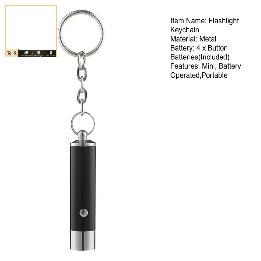 Móc Khóa Gắn Đèn Pin UV Mini 10 Tiết Kiệm Điện Màu Đen