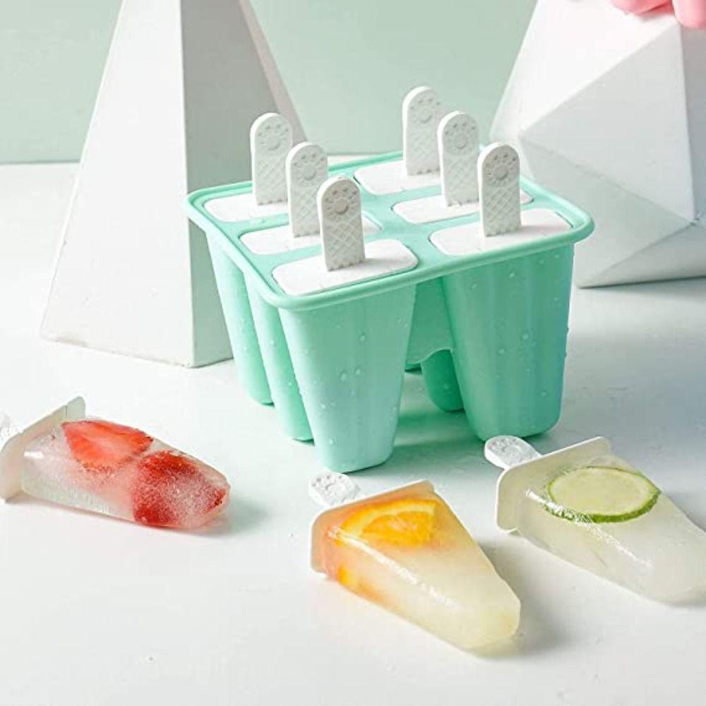Khuôn Làm Kem Que 6 Ngăn Bằng Silicone