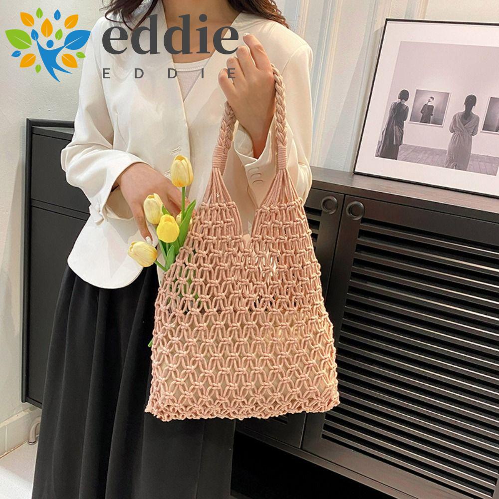 Túi Xách Tay Đeo Vai 26Eddie Sức Chứa Lớn Phối Lưới Rỗng Phong Cách Dân Tộc Bohemian Đơn Giản Đi Biển Dành Cho Nữ