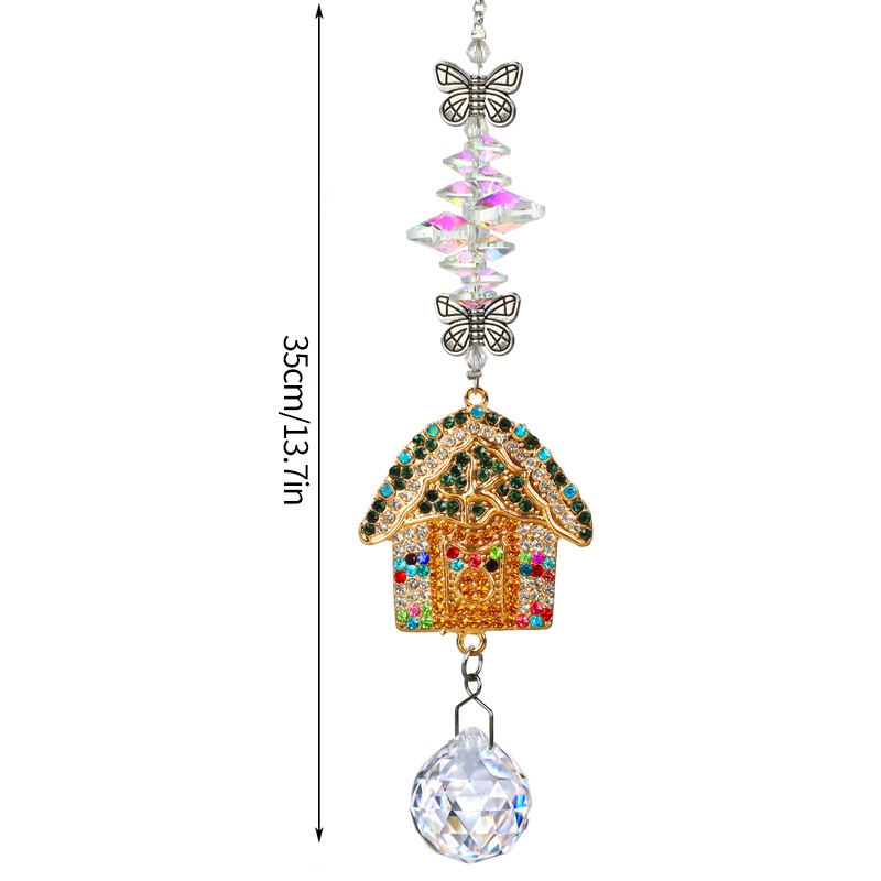 Chuông Gió Dreamcatcher Đính Đá Pha Lê Nhiều Màu Treo Cửa Sổ Trang Trí Xe Hơi