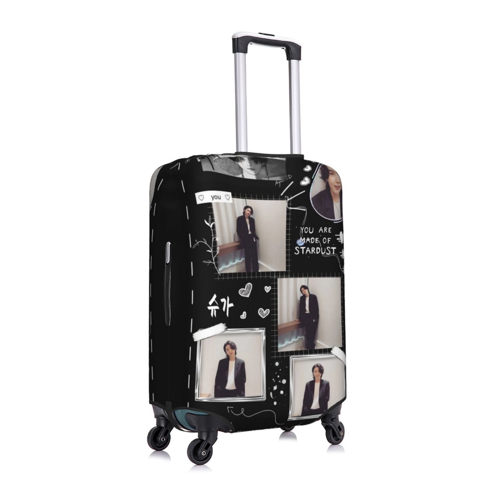 Vỏ Bọc Vali Hành Lý Chống Trầy 18-32 Inch In Hình BTS SUGA Agust D Có Thể Giặt Sạch