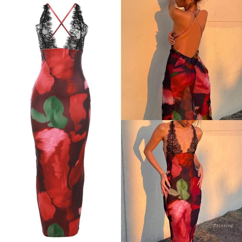 Đầm Maxi Dài Hai Dây Hở Lưng Quyến Rũ Dành Cho Nữ