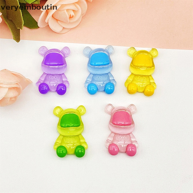 Đồ Chơi Gấu Mini Bằng Nhựa Resin Màu Sắc Phát Quang Trang Trí Sân Vườn / Nhà Cửa