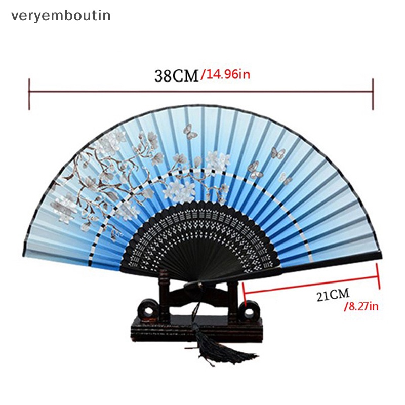 Quạt Xếp Cầm Tay Bằng Lụa Phong Cách Trung Hoa Cổ Điển