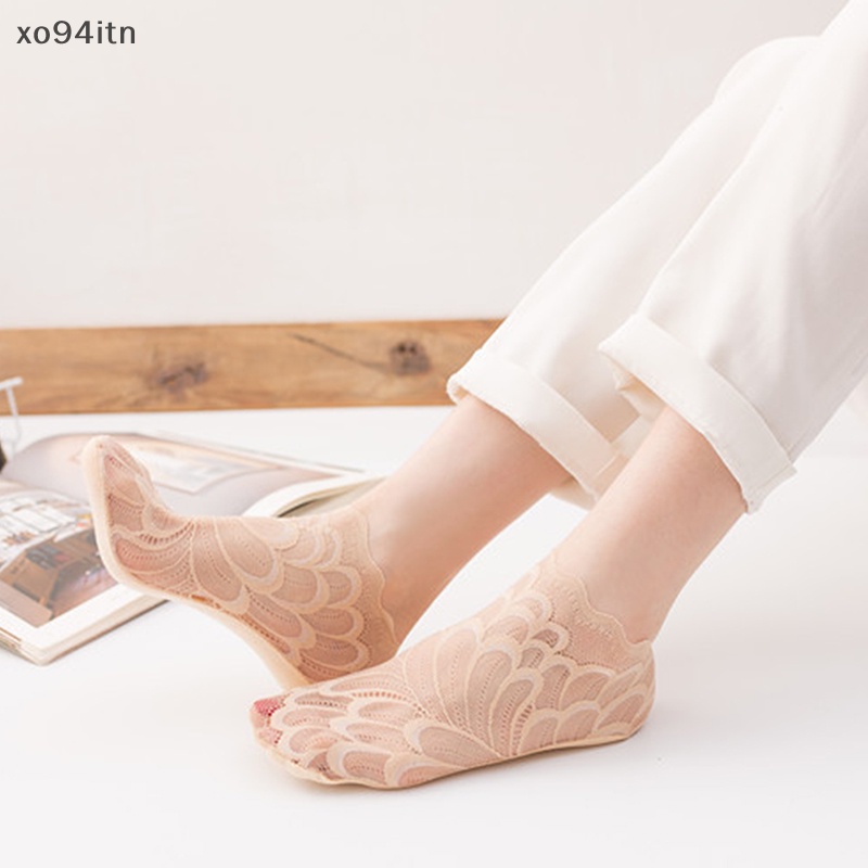 1 Đôi Tất Lưới Phối Ren Hoa Chống Trượt Thoáng Khí