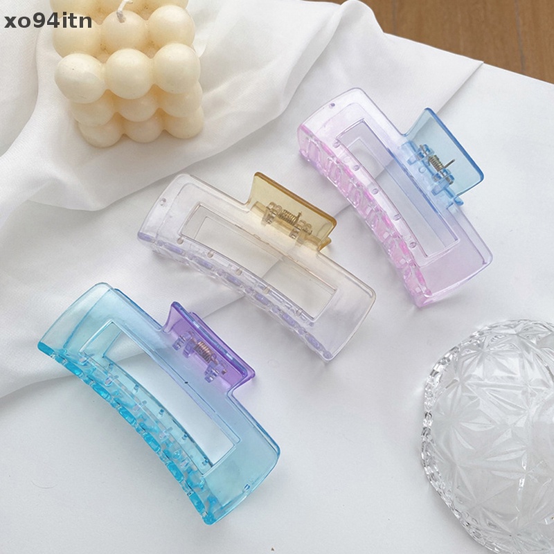 Kẹp Tóc Càng Cua Bằng Nhựa Màu Gradient Trong Suốt Phong Cách Hàn Quốc Thanh Lịch
