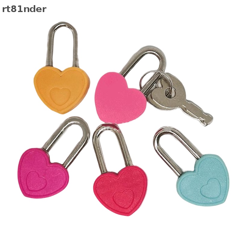 Ổ Khóa Mini Hình Trái Tim Bằng Nhựa Kèm 2 Chìa Khóa Tiện Dụng Cho Vali / Hộp Trang Sức / Nhật Ký / Du Lịch