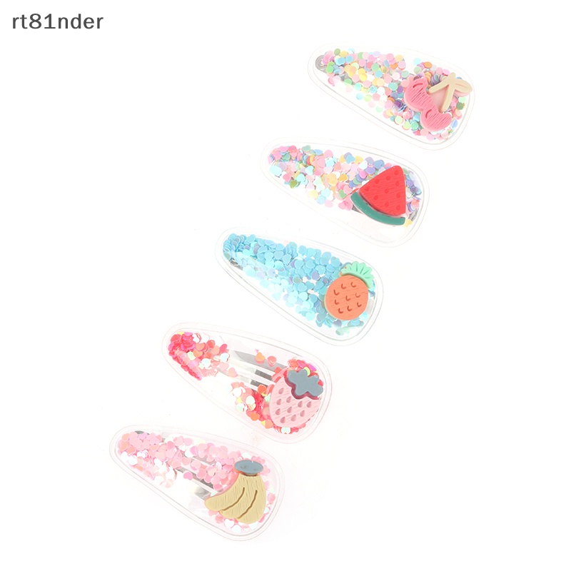 Rt Set 5 Kẹp Tóc Mái Hinh Động Vật Trái Cây Kim Tuyến Nước Mưa Hoạt Hình Dễ Thương Cho Trẻ Em n