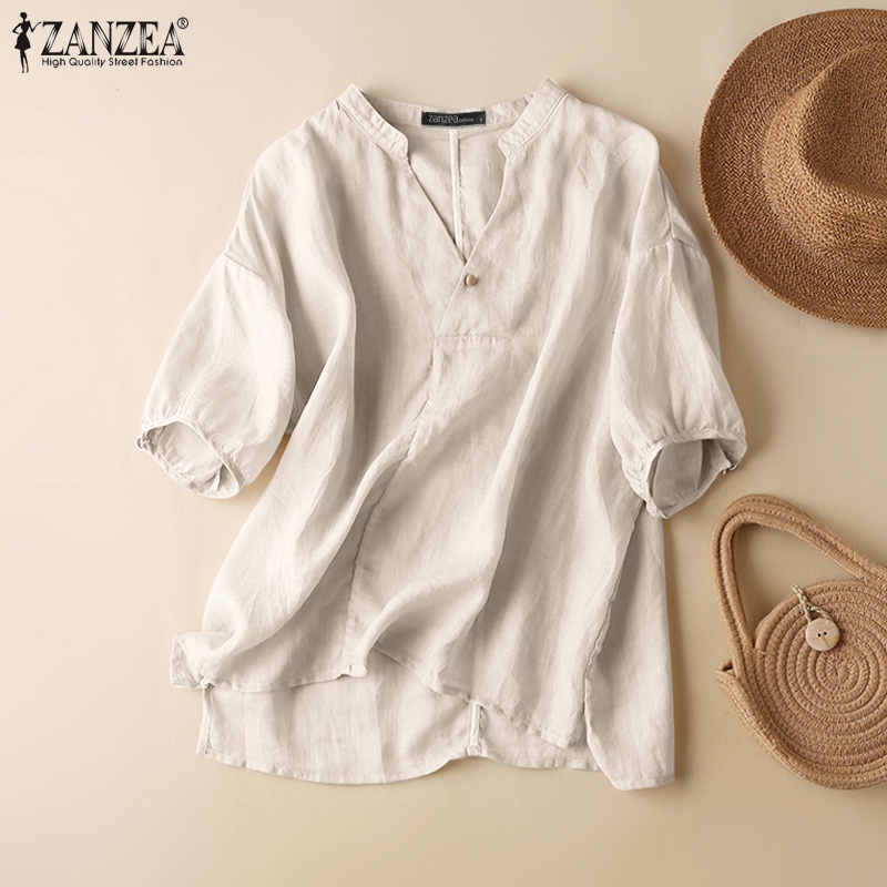 Zanzea Áo Nữ Tay Lỡ Cổ Chữ V Thời Trang Hàn
