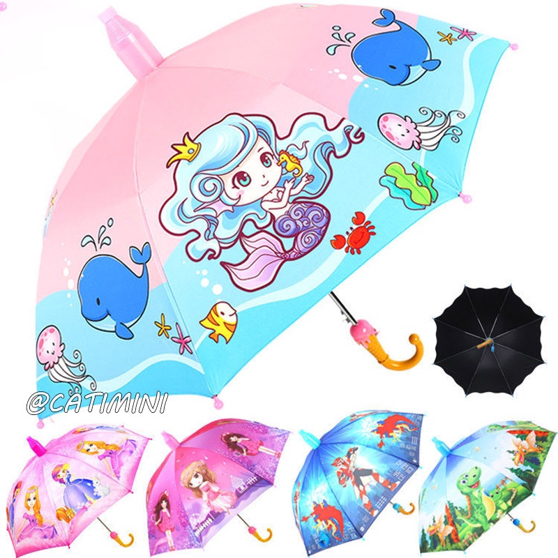 CATIMINI Dù Gấp Tự Động Màu Đen Chống Tia Cực Tím Chống Tia Cực Tím Tiện Dụng Cho Học Sinh Tiểu Học / Mẫu Giáo