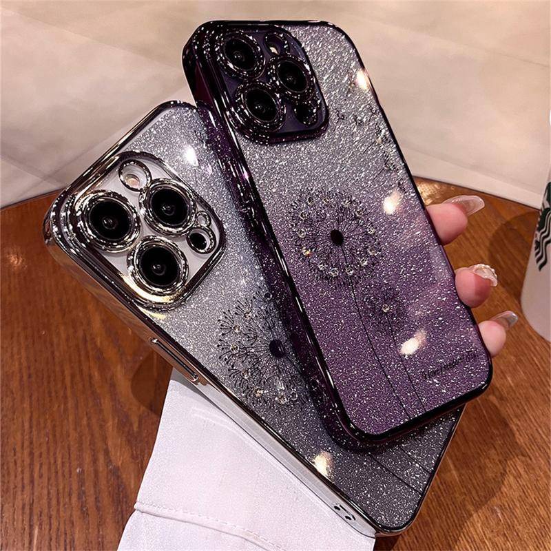 Ốp Điện Thoại TPU Mềm Trong Suốt Chống Sốc In Hình Hoa Bồ Công Anh Sáng Tạo Cho iPhone 14 pro max 12 13 pro max 11 pro max Lưng