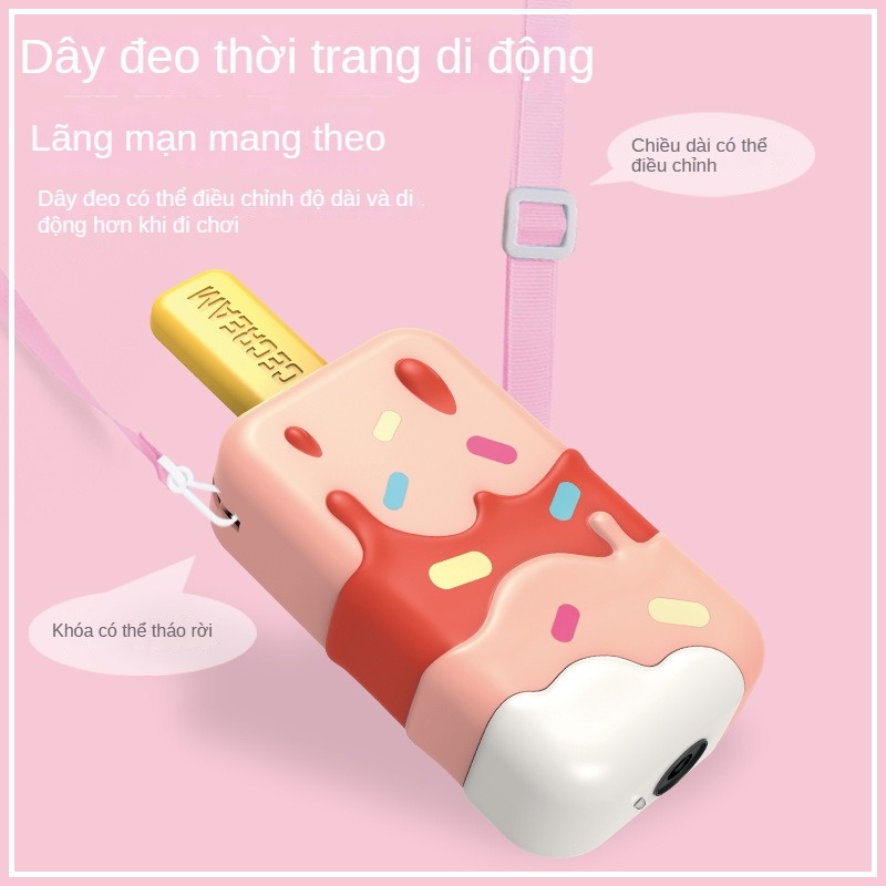 Súng Bắn Bong Bóng Hình Cây Kem Có Đèn Và Nhạc Cho Bé